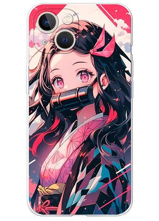 Чехол силиконовый с картинкой на iphone 13 (аниме, anime)
