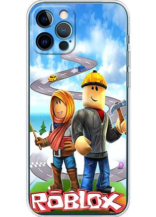 Чехол силиконовый с картинкой на iphone 12 pro (роблокс, roblox)