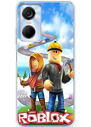Чехол силиконовый с картинкой на tecno pop 6 pro (роблокс, roblox)