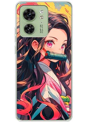 Чехол силиконовый с картинкой на motorola edge 40 (аниме, anime)