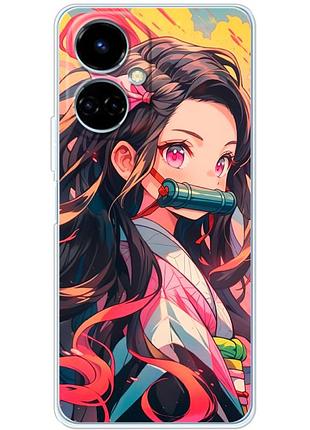 Чехол силиконовый с картинкой на tecno camon 19 (аниме, anime)