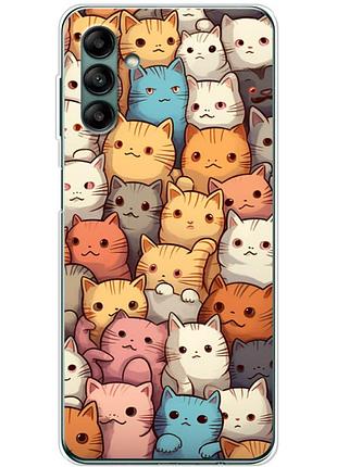 Чехол силиконовый с картинкой на samsung galaxy a04s (a047) (котики)