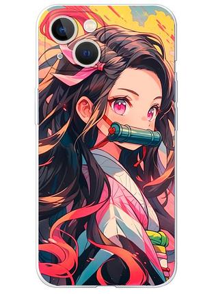 Чехол силиконовый с картинкой на iphone 13 (аниме, anime)