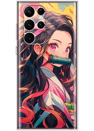 Чехол силиконовый с картинкой на samsung galaxy s22 ultra (s908) (аниме, anime)