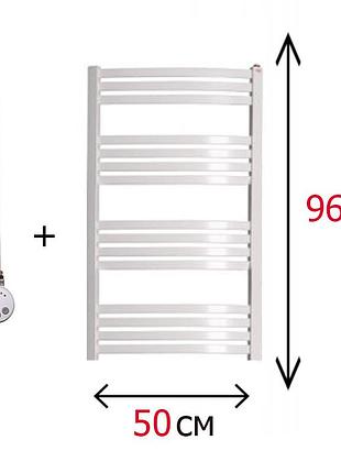 Електрична рушникосушка плоска біла 960х500 terma dorota