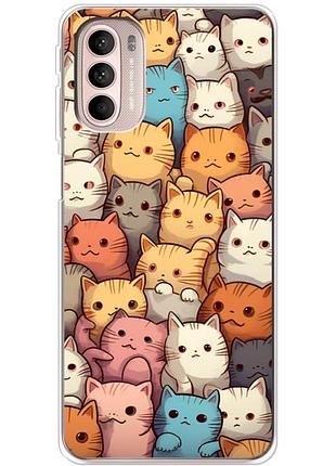 Чохол силіконовий з картинкою на motorola g41 (котики)