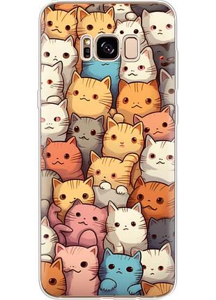 Чехол силиконовый с картинкой на samsung galaxy s8 plus (g955) (котики)