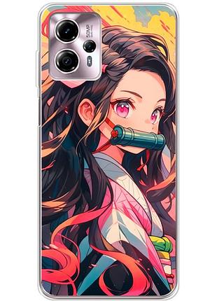 Чехол силиконовый с картинкой на motorola g13 (аниме, anime)
