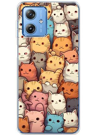 Чохол силіконовий з картинкою на motorola g54 5g (котики)