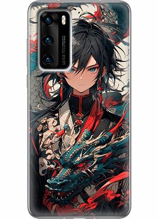 Чехол силиконовый с картинкой на huawei p40 (аниме, anime)