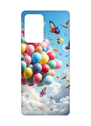 Матовый чехол с розовыми боками на samsung galaxy a52 :: воздушные шарики (принт 365)