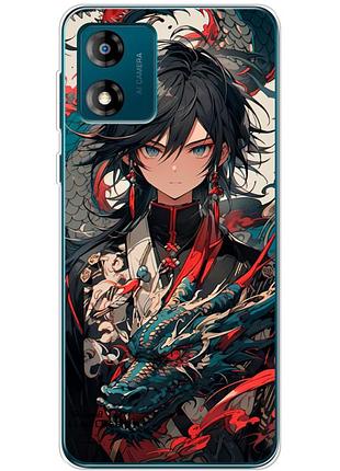 Чехол силиконовый с картинкой на motorola e13 (аниме, anime)