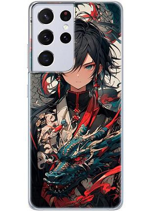 Чехол силиконовый с картинкой на samsung galaxy s21 ultra (g998) (аниме, anime)