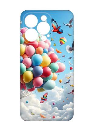 Чохол із захистом камери на iphone 15 pro max :: повітряні кульки (принт 365)