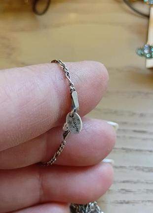 Цепочка винтаж amberta серебро 925. silver, кулон подвеска цирконы кристаллы 7