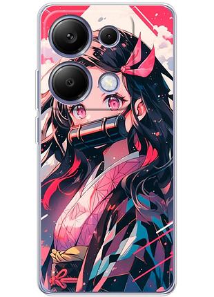 Чехол силиконовый с картинкой на xiaomi poco m6 pro (аниме, anime)