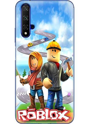 Чехол силиконовый с картинкой на huawei honor 20 (роблокс, roblox)