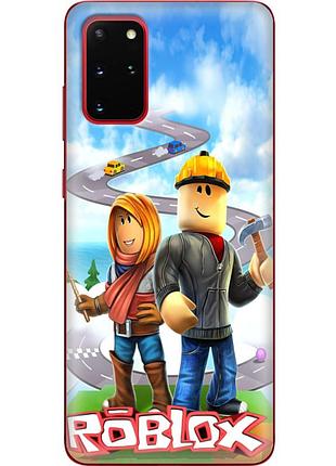 Чехол силиконовый с картинкой на samsung galaxy s20 plus (g985) (роблокс, roblox)