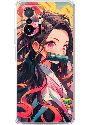 Чехол силиконовый с картинкой на xiaomi 11t (аниме, anime)