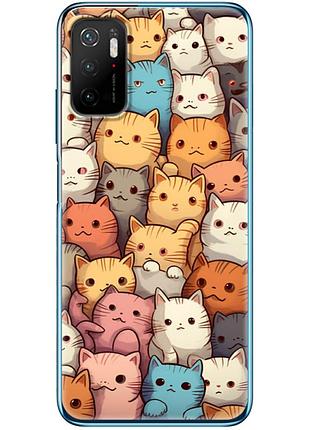 Чехол силиконовый с картинкой на xiaomi poco m3 pro (котики)