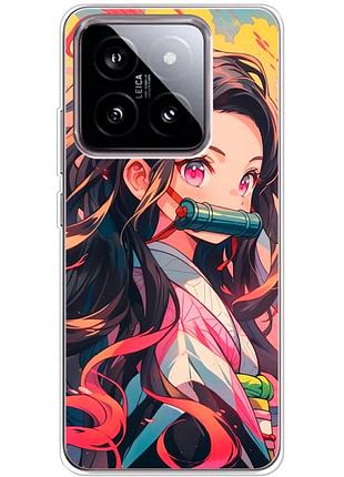 Чехол силиконовый с картинкой на xiaomi 14 (аниме, anime)