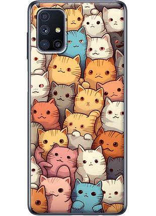 Чехол силиконовый с картинкой на samsung galaxy m51 (m515) (котики)
