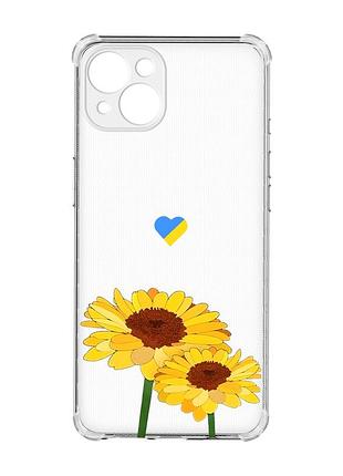 Чохол із потовщеними кутами на iphone 15 plus :: жовті квіти (принт 364)