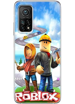 Чехол силиконовый с картинкой на xiaomi mi 10t pro (роблокс, roblox)