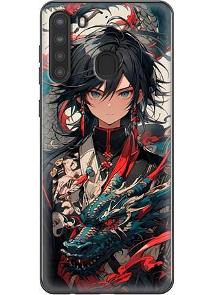 Чехол силиконовый с картинкой на samsung galaxy a21 (a215) (аниме, anime)