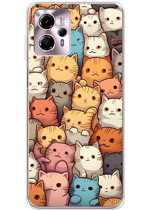 Чохол силіконовий з картинкою на motorola g13 (котики)