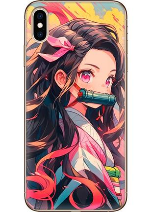 Чехол силиконовый с картинкой на iphone xs max (аниме, anime)