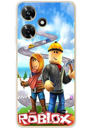 Чехол силиконовый с картинкой на infinix hot 30i (роблокс, roblox)