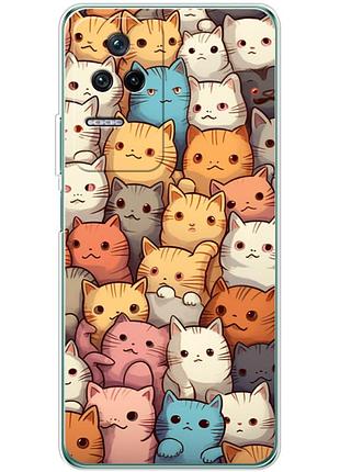 Чохол силіконовий з картинкою на xiaomi poco f4 (котики)
