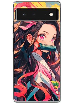 Чехол силиконовый с картинкой на google pixel 6 (аниме, anime)