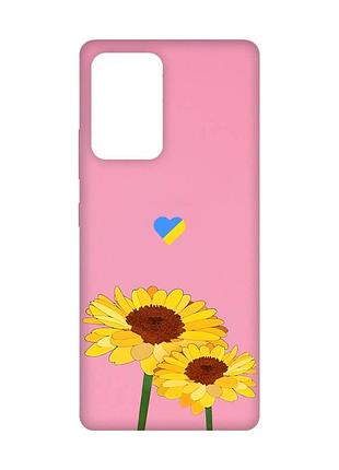 Матовий рожевий чохол на samsung galaxy a52 :: жовті квіти (принт 364)