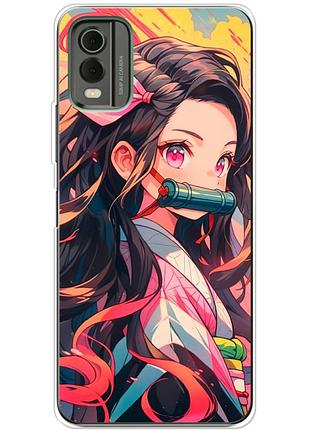 Чехол силиконовый с картинкой на nokia c32 (аниме, anime)