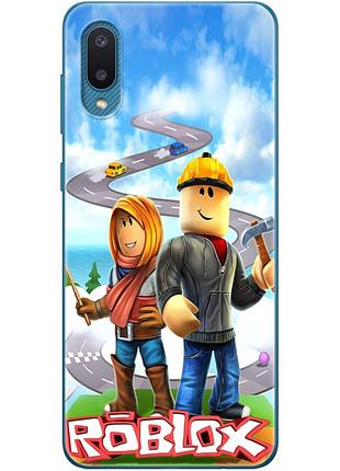 Чехол силиконовый с картинкой на samsung galaxy a02 (a022) (роблокс, roblox)