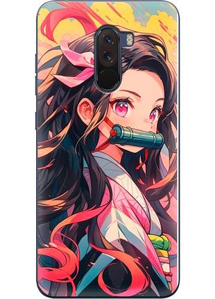 Чехол силиконовый с картинкой на xiaomi pocophone f1 (аниме, anime)