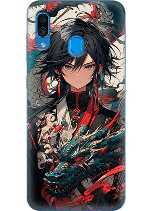 Чехол силиконовый с картинкой на samsung galaxy a20 (a205) (аниме, anime)