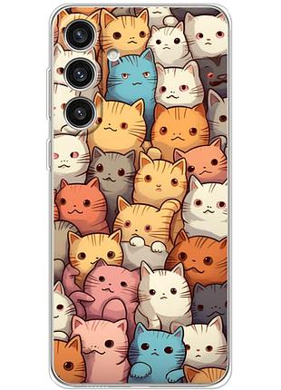 Чехол силиконовый с картинкой на samsung galaxy s24 plus (котики)