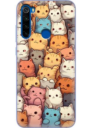 Чохол силіконовий з картинкою на xiaomi redmi note 8t (котики)