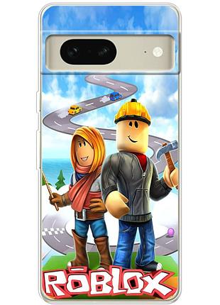 Чехол силиконовый с картинкой на google pixel 7 (роблокс, roblox)