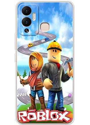 Чехол силиконовый с картинкой на infinix hot 12 play (роблокс, roblox)