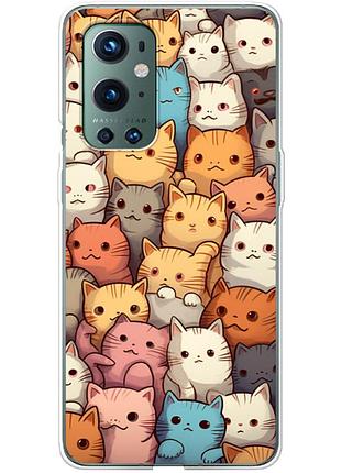 Чохол силіконовий з картинкою на oneplus 9 pro (котики)