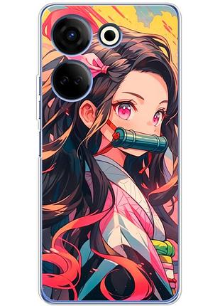 Чехол силиконовый с картинкой на tecno camon 20 pro 4g (аниме, anime)