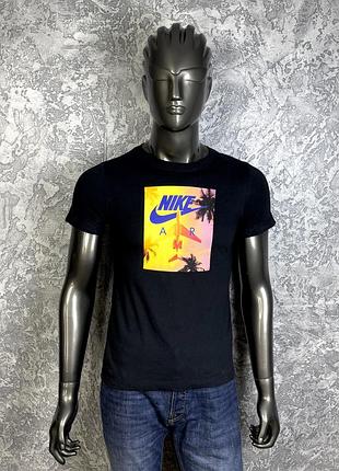 Nike air tee футболка 13-14 лет 164 см подростковая спортивная черная с принтом