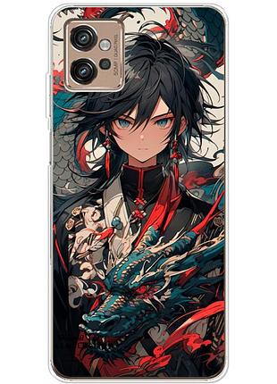 Чехол силиконовый с картинкой на motorola g32 (аниме, anime)