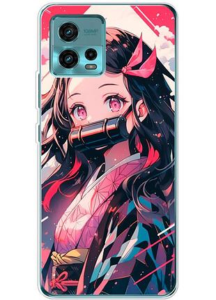Чехол силиконовый с картинкой на motorola g72 (аниме, anime)