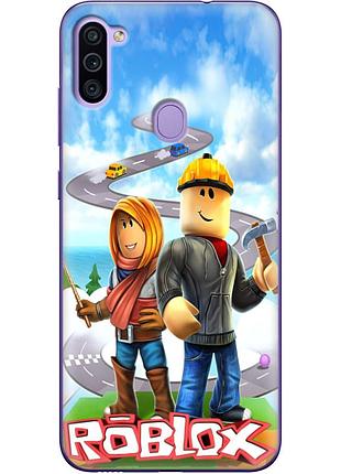 Чехол силиконовый с картинкой на samsung galaxy m11 (m115) (роблокс, roblox)