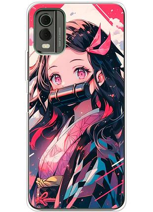 Чехол силиконовый с картинкой на nokia c32 (аниме, anime)